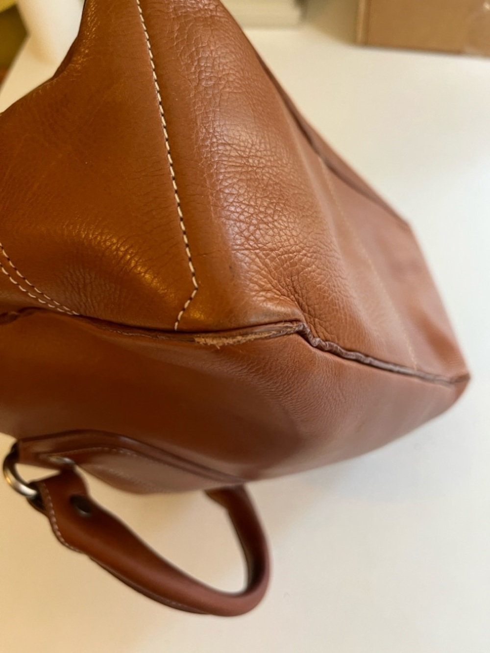 Celine Cognac Leather Handbag with Zip Center Compartment - Picture 10 of 10